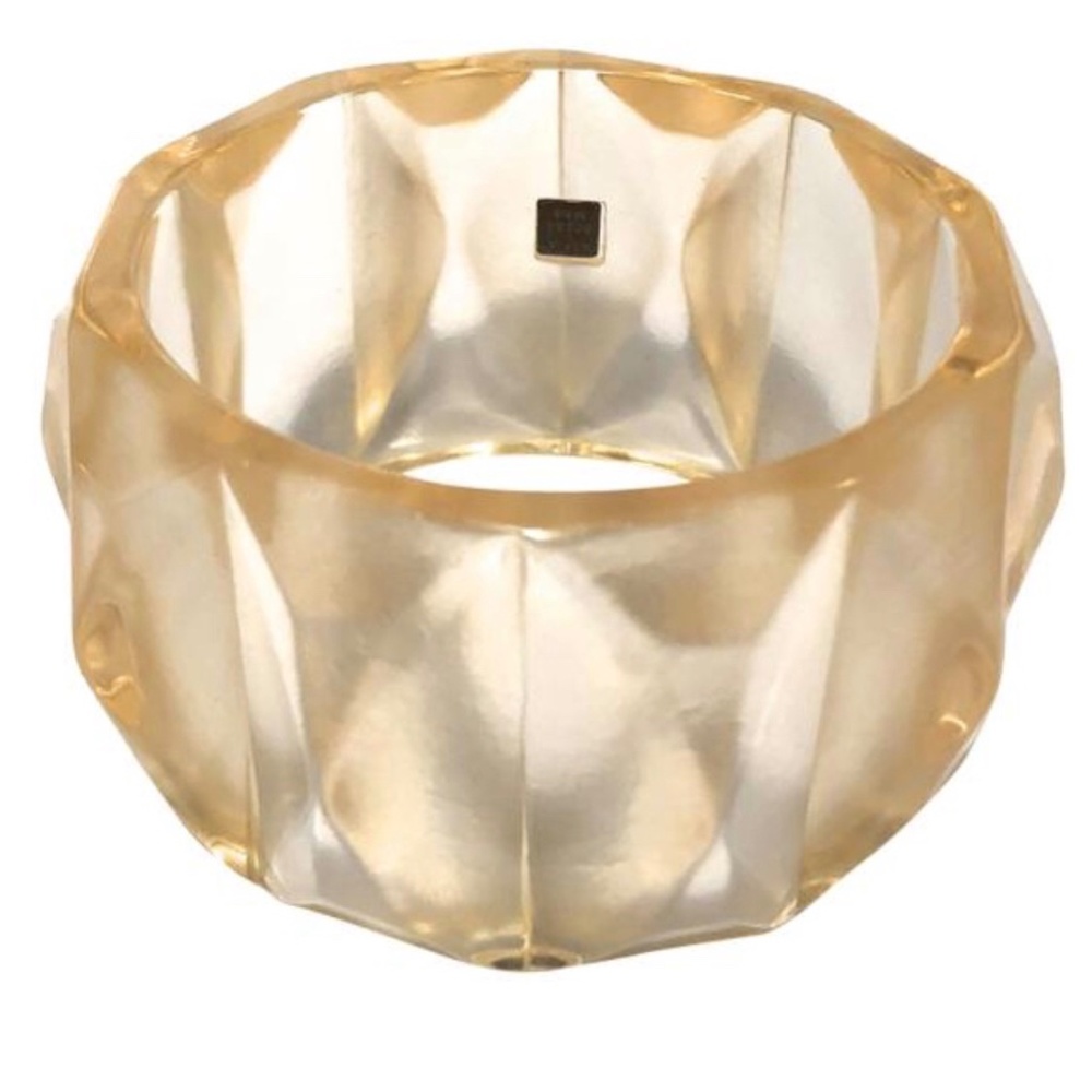 Raffia and Bossa Paris lucite faceted bangle